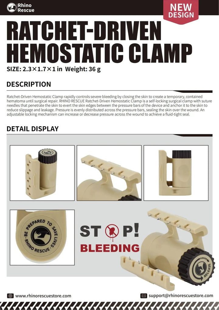 Trauma Clamp | Hätäkeino haavan sulkuun - Medrescue Gear