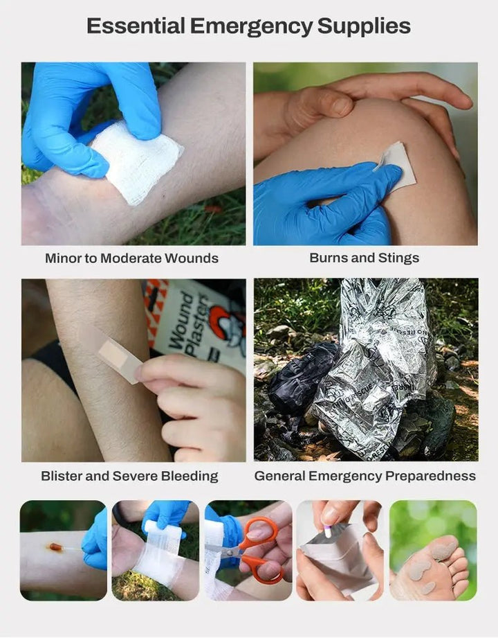 Ulkoilun Ensiapupakkaus I vedenpitävä I 180g | 38 osaa - Medrescue Gear
