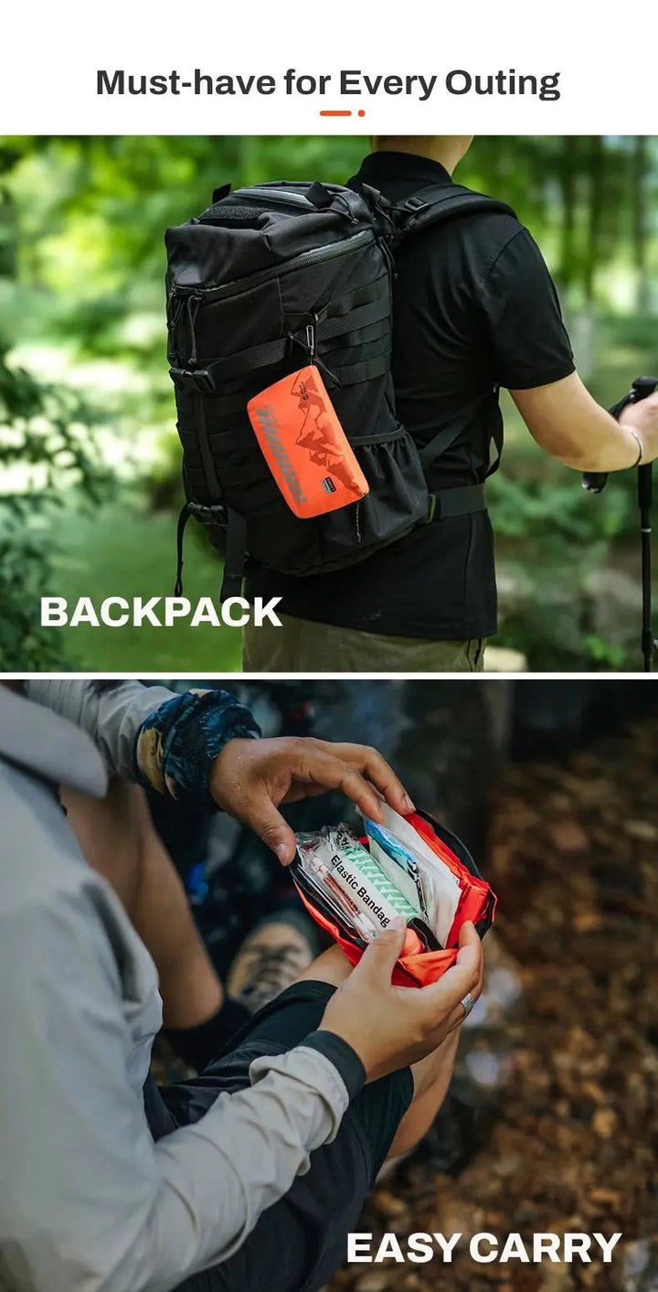 Ulkoilun Ensiapupakkaus I vedenpitävä I 180g | 38 osaa - Medrescue Gear