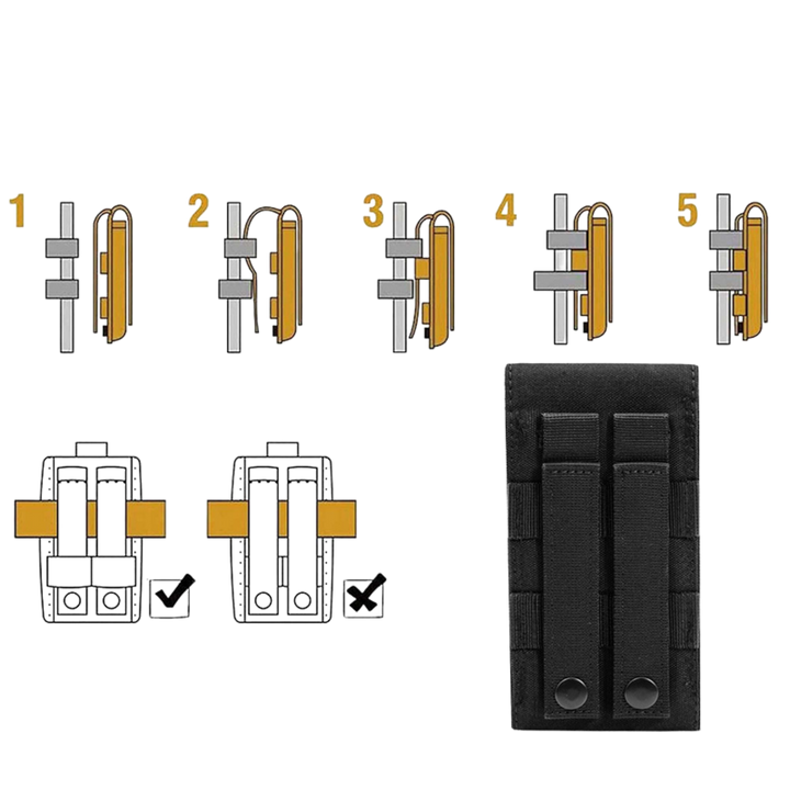 Puhelinkotelo kahdelle puhelimelle MOLLE - Medrescue Gear