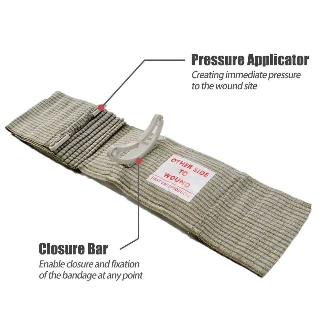 RHINO RESCUE 4/6" Israeli Style Emergency Bandage, Trauma Wound Dressing, Combat Tactical First Aid Kit IFAK Supplies Medrescue Gear