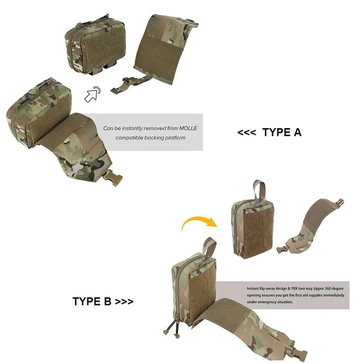Huippulaatuinen KRYDEX Tactical Rip Away IFAK - tasku | kaksi mallia - Medrescue Gear