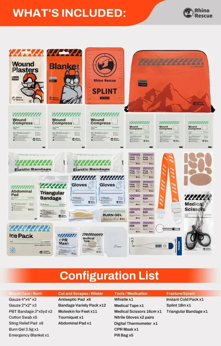 Outdoor Camping - ensiapupakkaus I Vettähylkivä I 38 osainen - Medrescue Gear
