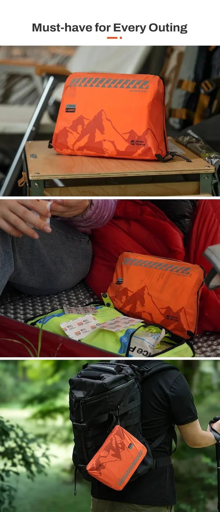 Outdoor Camping - ensiapupakkaus I Vettähylkivä I 38 osainen - Medrescue Gear