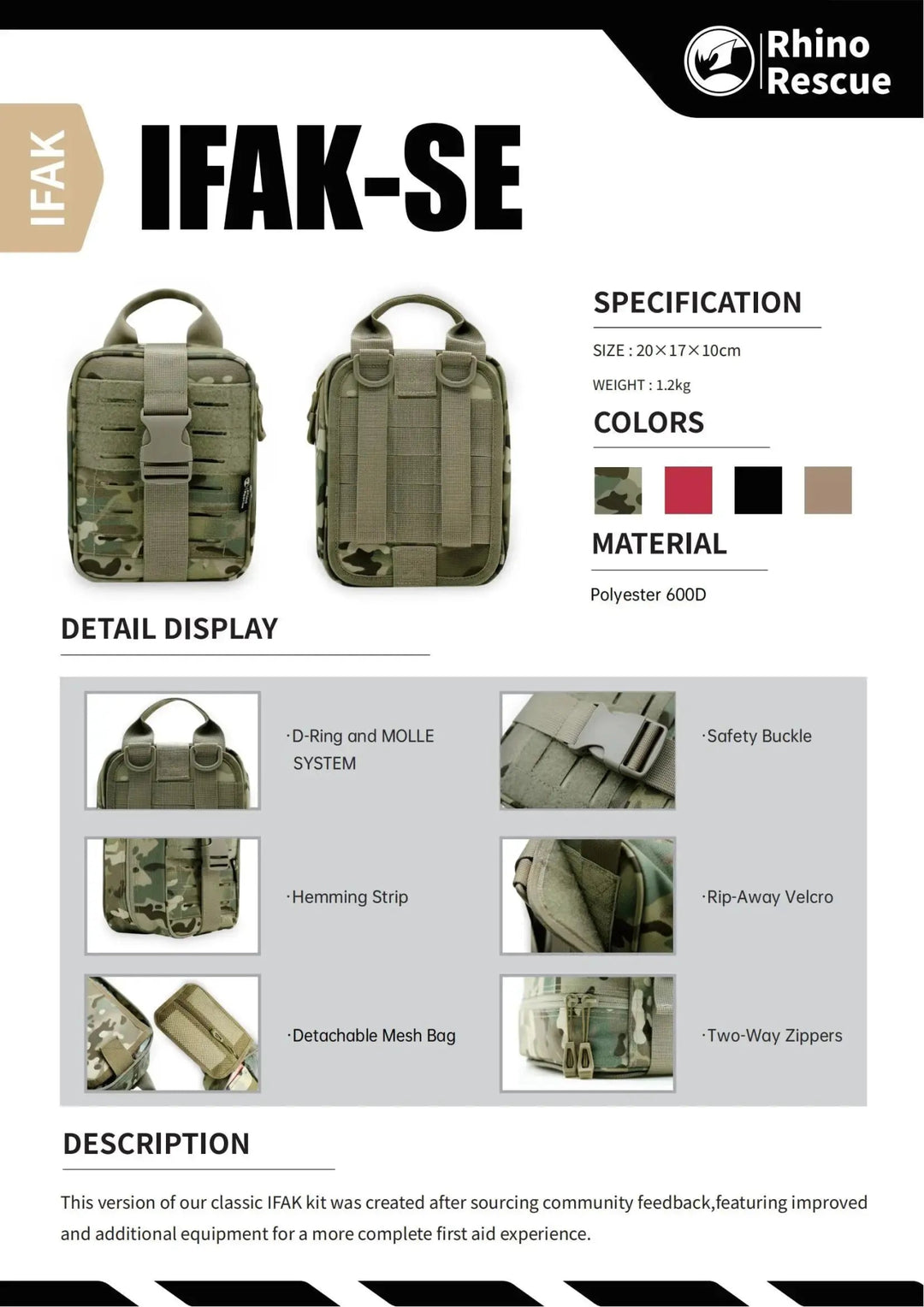 SE IFAK Trauma ensiapupakkaus - Medrescue Gear