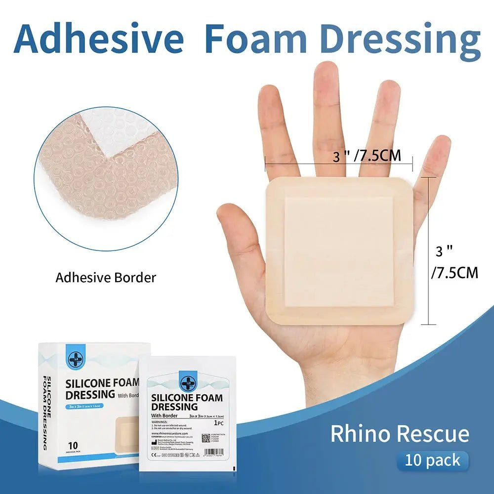 Silikonivaahtosidos 7,5 x 10cm tai 10 x 10 cm – 10 kpl pakkaus - Medrescue Gear